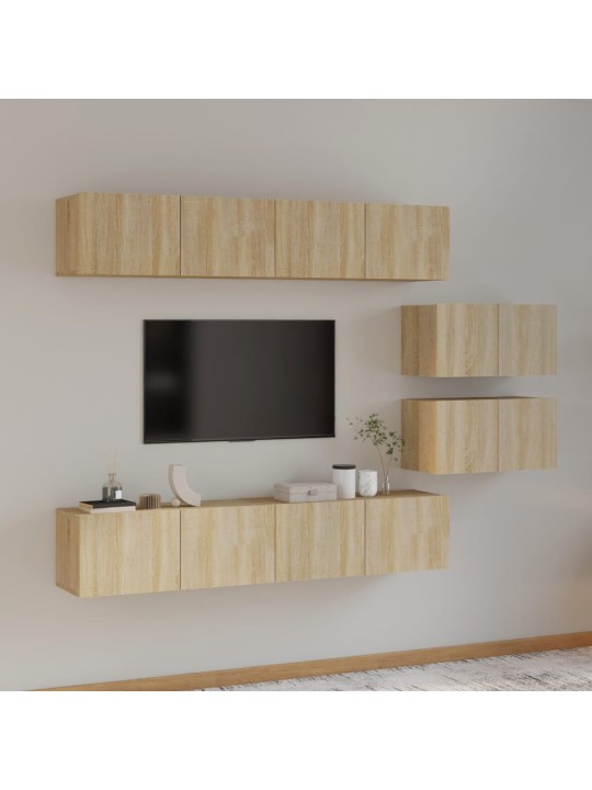 6dílný set TV skříněk dub sonoma kompozitní dřevo