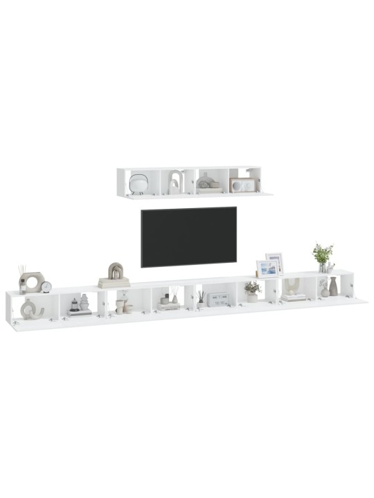 6dílný set TV skříněk bílý kompozitní dřevo