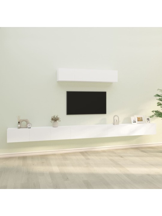 6dílný set TV skříněk bílý kompozitní dřevo