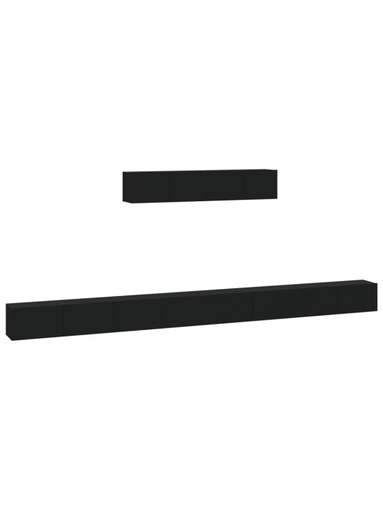 6dílný set TV skříněk černý kompozitní dřevo