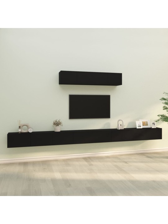 6dílný set TV skříněk černý kompozitní dřevo