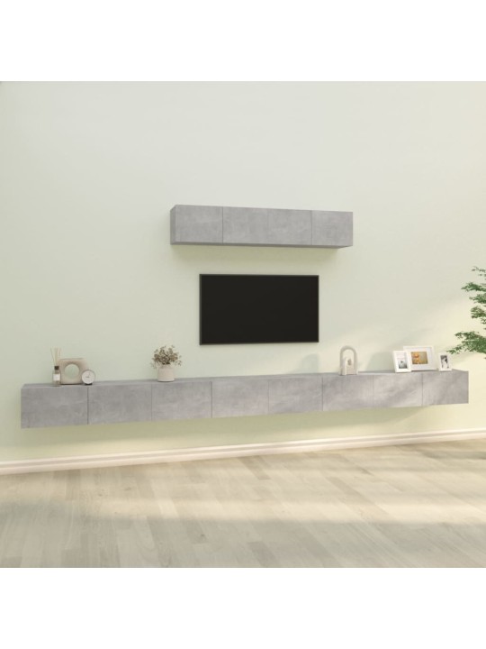 6dílný set TV skříněk betonově šedý kompozitní dřevo
