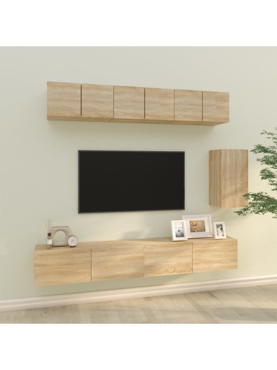 6dílný set TV skříněk dub sonoma kompozitní dřevo