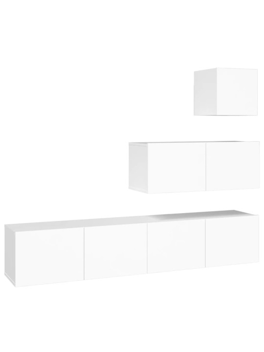 4dílný set TV skříněk bílý kompozitní dřevo