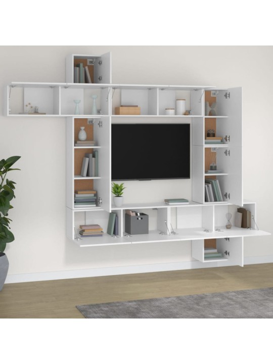 9dílný set TV skříněk bílý kompozitní dřevo