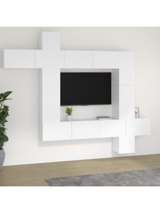 9dílný set TV skříněk bílý kompozitní dřevo