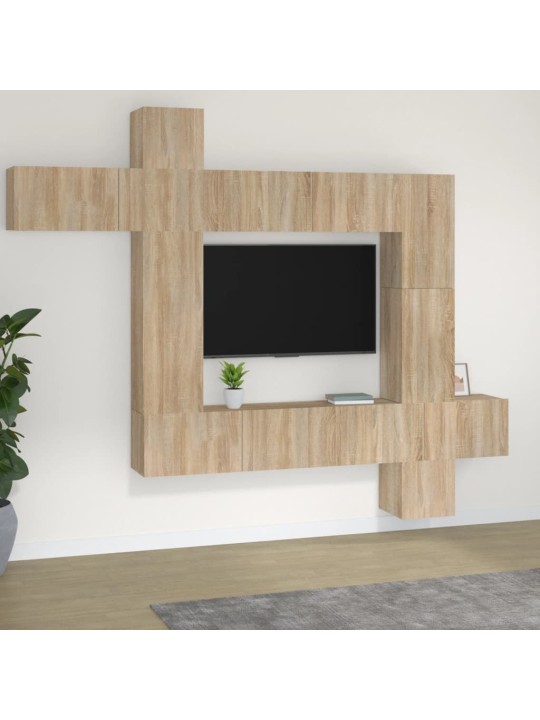 9dílný set TV skříněk dub sonoma kompozitní dřevo