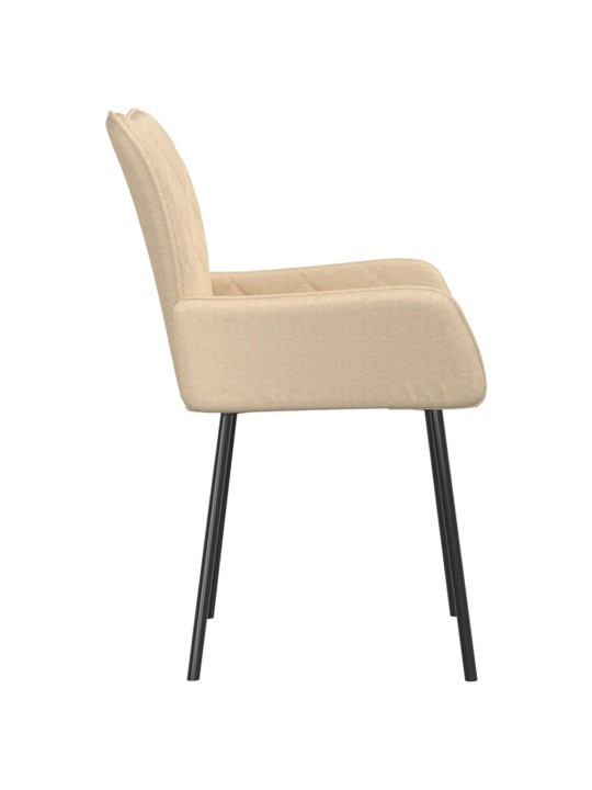 Jídelní židle 2 ks krémové textil