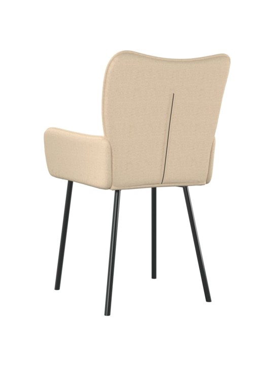 Jídelní židle 2 ks krémové textil