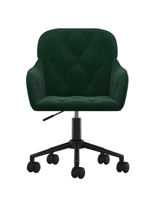 Otočná kancelářská židle tmavě zelená samet