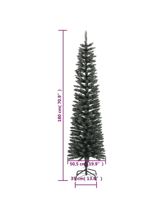 Umělý úzký vánoční stromek se stojanem zelený 180 cm PVC