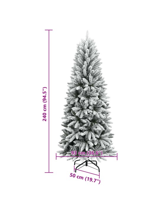Umělý vánoční stromek se sněhem 240 cm pvc a pe