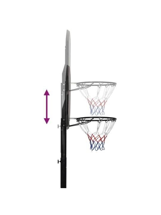Basketbalový koš černý 258–363 cm polyethylen