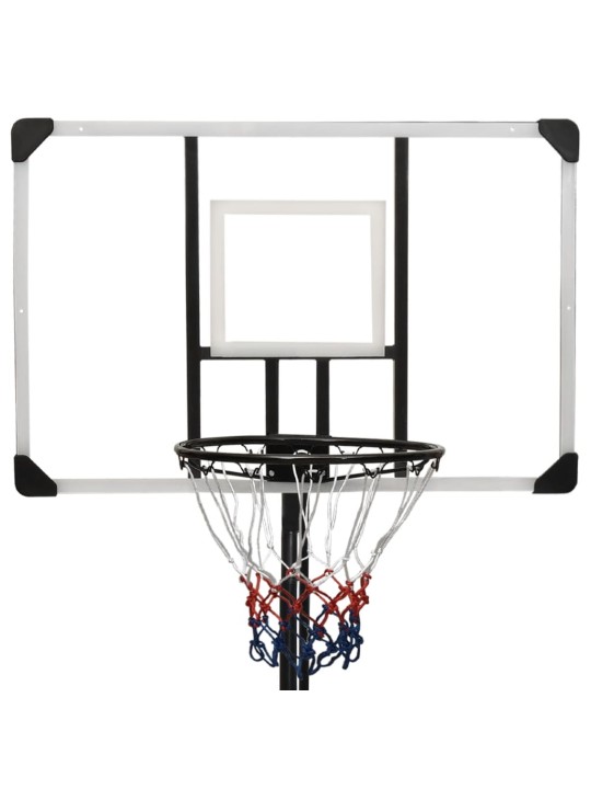 Basketbalový koš s průhlednou deskou 256–361 cm polykarbonát
