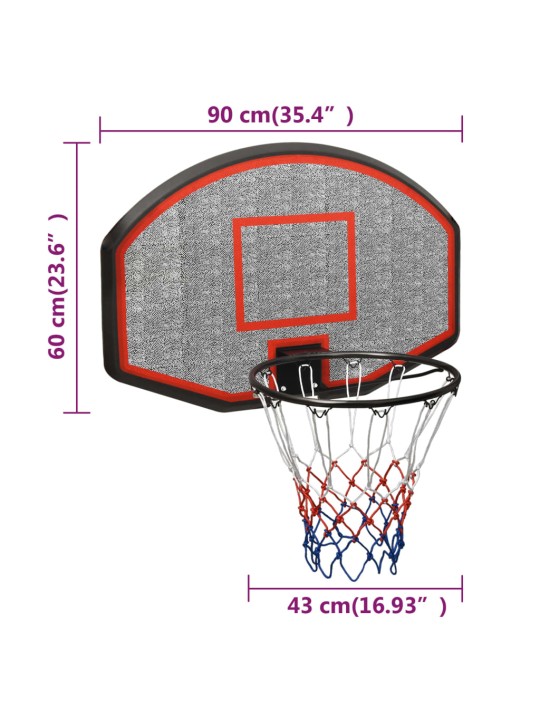Basketbalový koš černý 90x60x2 cm polyethylen