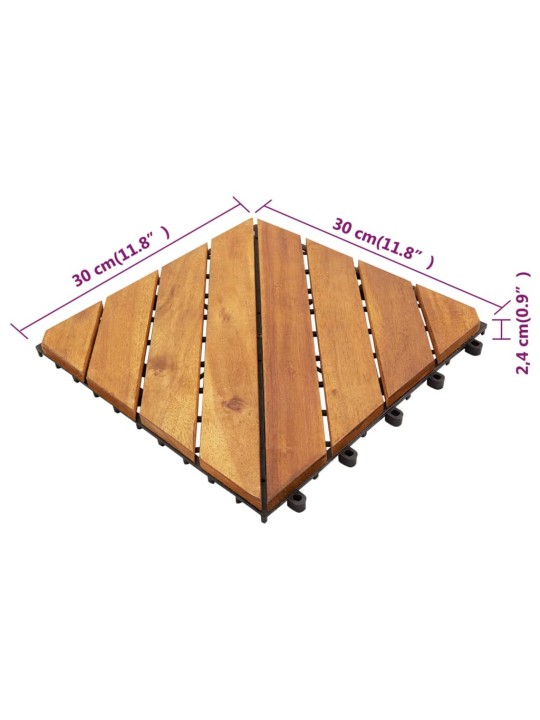 Terasové dlaždice 20 ks hnědé 30 x 30 cm masivní akáciové dřevo