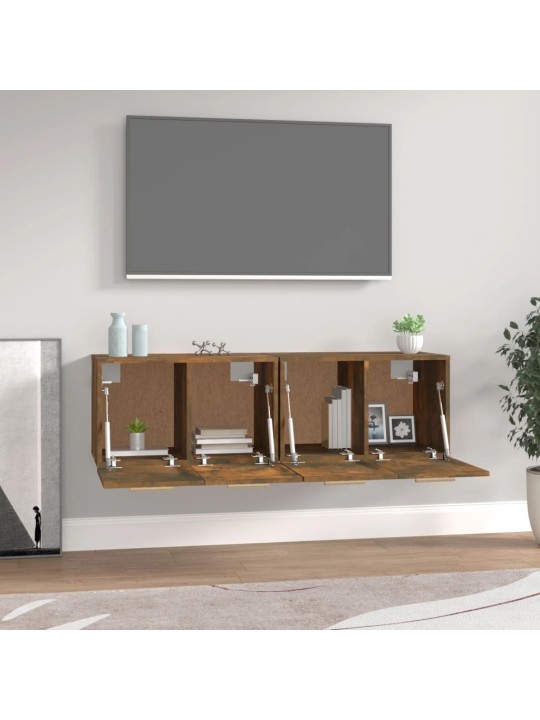 Nástěnné skříňky 2 ks kouřový dub 60 x 36,5 x 35 cm kompozit