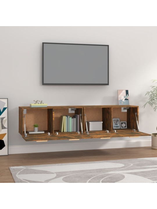 Nástěnné skříňky 2 ks kouřový dub 80 x 35 x 36,5 cm kompozit