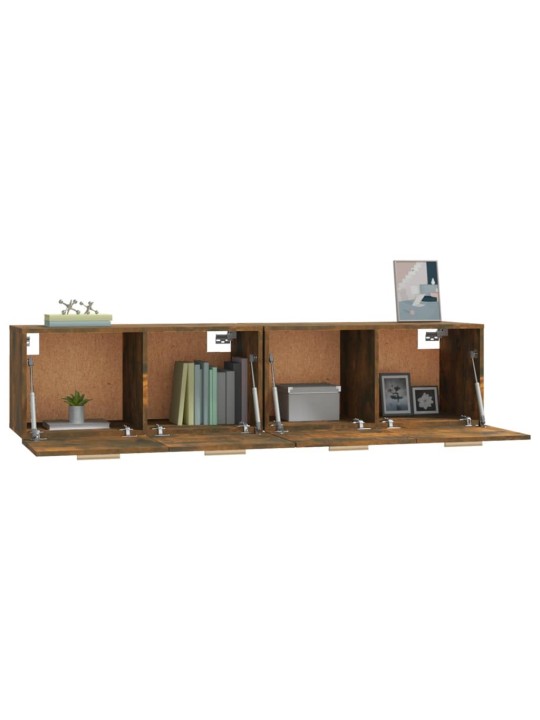 Nástěnné skříňky 2 ks kouřový dub 80 x 35 x 36,5 cm kompozit