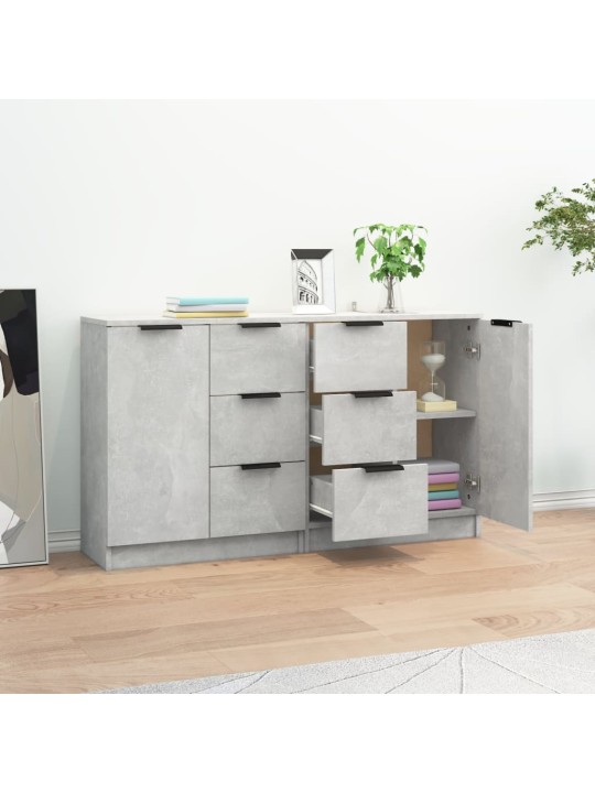 Příborníky 2 ks betonově šedé 60 x 30 x 70 cm kompozitní dřevo