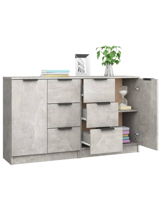 Příborníky 2 ks betonově šedé 60 x 30 x 70 cm kompozitní dřevo