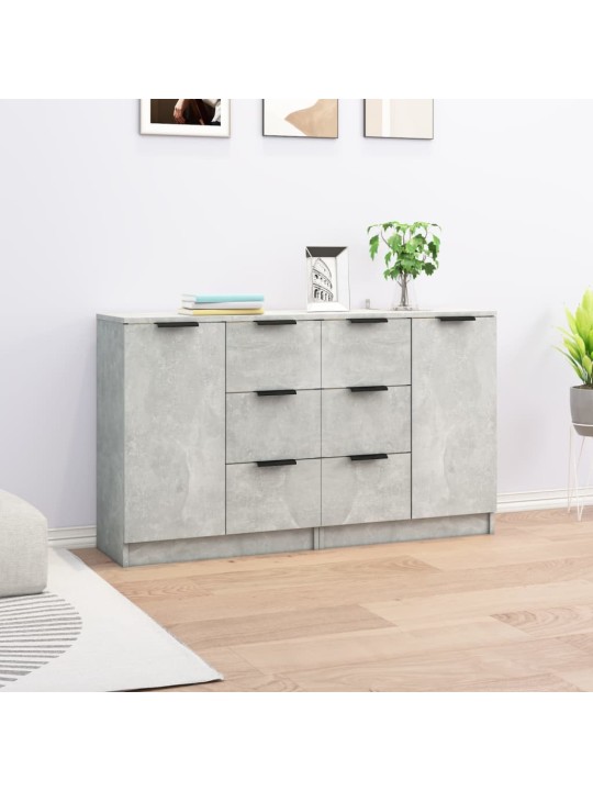 Příborníky 2 ks betonově šedé 60 x 30 x 70 cm kompozitní dřevo