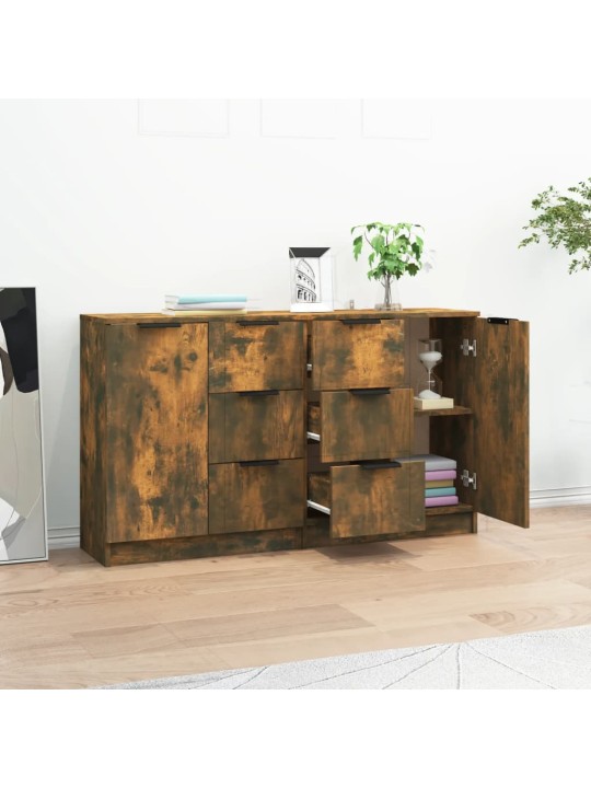 Příborníky 2 ks kouřový dub 60 x 30 x 70 cm kompozitní dřevo