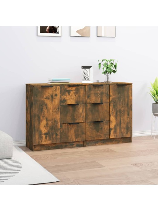 Příborníky 2 ks kouřový dub 60 x 30 x 70 cm kompozitní dřevo