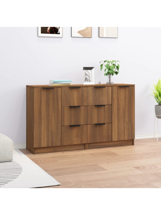 Příborníky 2 ks hnědý dub 60 x 30 x 70 cm kompozitní dřevo