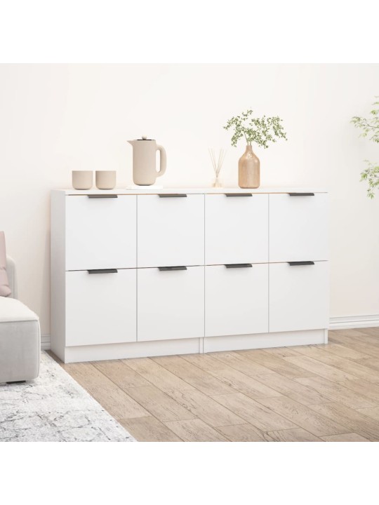Příborníky 2 ks bílé 60 x 30 x 70 cm kompozitní dřevo