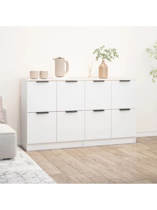 Příborníky 2 ks bílé 60 x 30 x 70 cm kompozitní dřevo