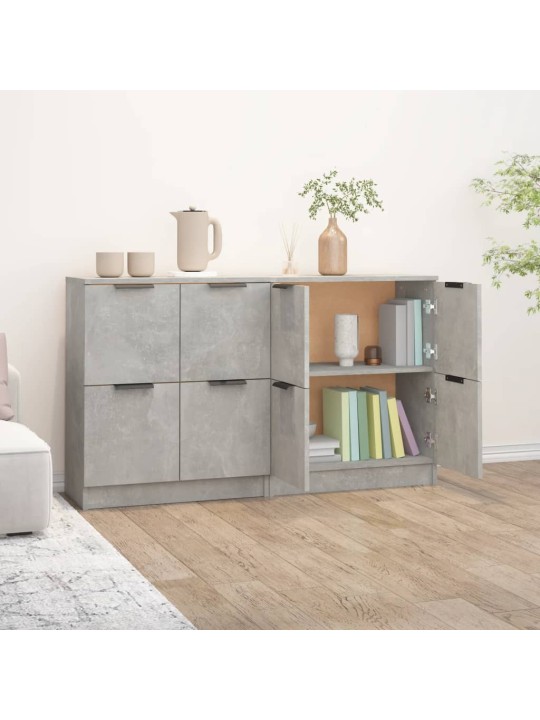 Příborníky 2 ks betonově šedé 60 x 30 x 70 cm kompozitní dřevo