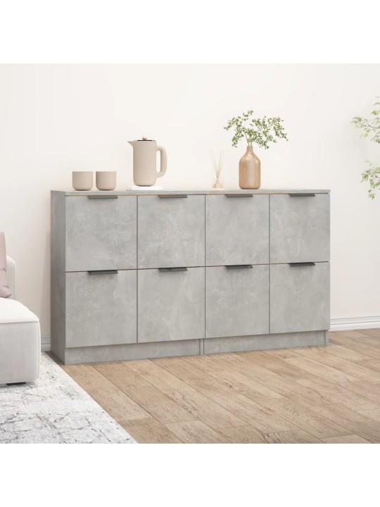 Příborníky 2 ks betonově šedé 60 x 30 x 70 cm kompozitní dřevo