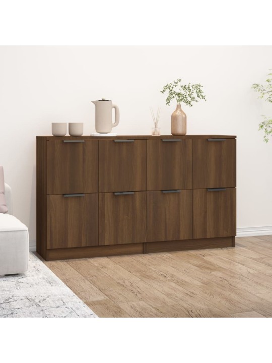 Příborníky 2 ks hnědý dub 60 x 30 x 70 cm kompozitní dřevo
