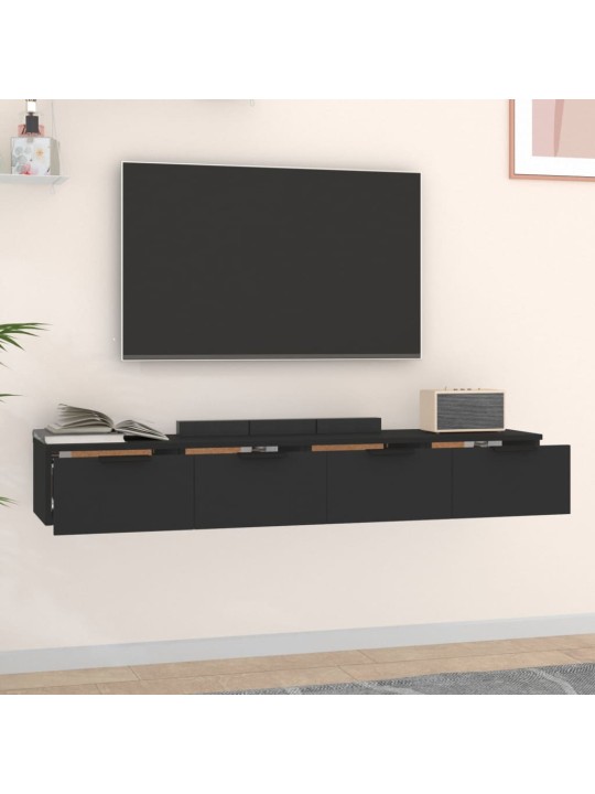 Nástěnné skříňky 2 ks černé 68 x 30 x 20 cm kompozitní dřevo