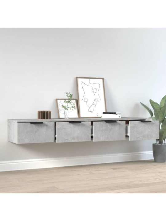 Nástěnné skříňky 2 ks betonově šedé 68x30x20cm kompozitní dřevo