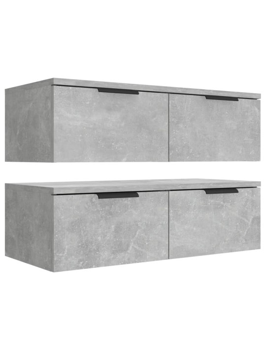 Nástěnné skříňky 2 ks betonově šedé 68x30x20cm kompozitní dřevo