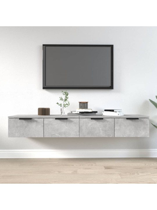 Nástěnné skříňky 2 ks betonově šedé 68x30x20cm kompozitní dřevo