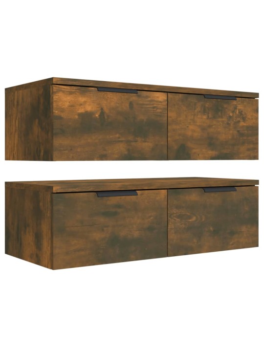 Nástěnné skříňky 2 ks kouřový dub 68x30x20 cm kompozitní dřevo