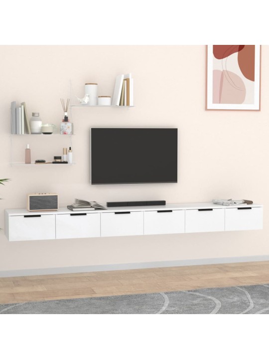 Nástěnné skříňky 2 ks bílé 102 x 30 x 20 cm kompozitní dřevo
