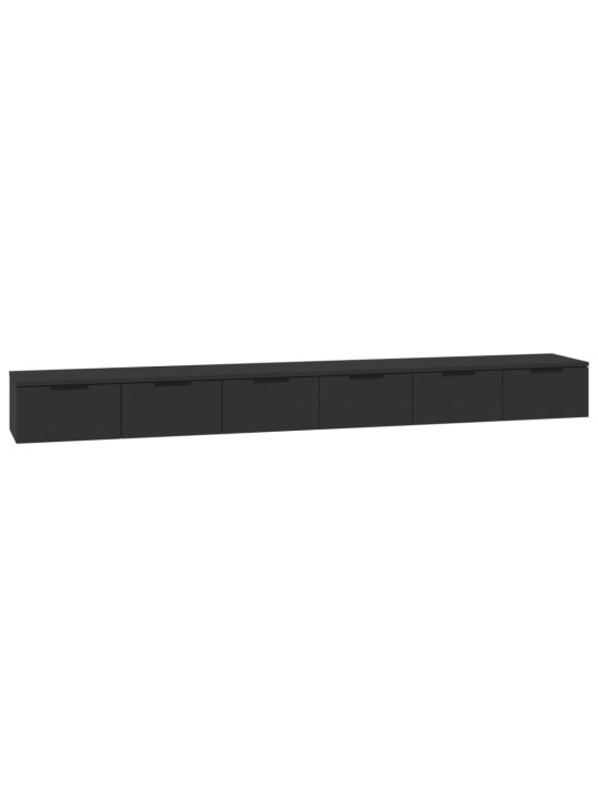 Nástěnné skříňky 2 ks černé 102 x 30 x 20 cm kompozitní dřevo