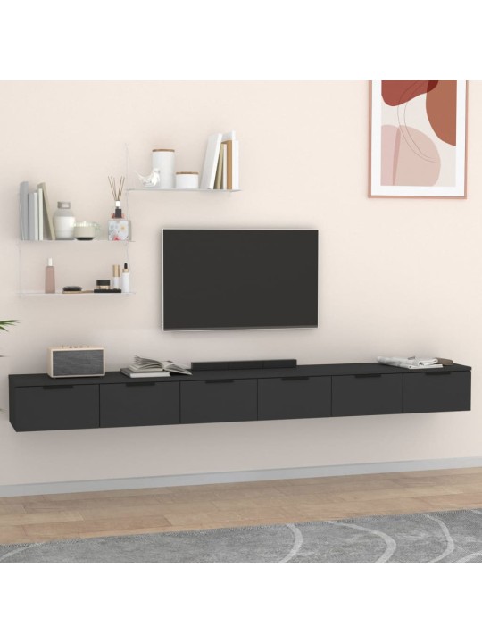 Nástěnné skříňky 2 ks černé 102 x 30 x 20 cm kompozitní dřevo