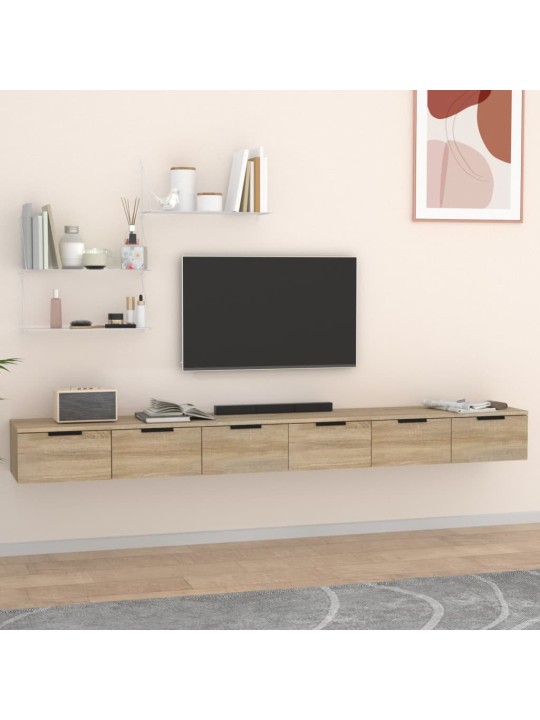 Nástěnné skříňky 2 ks dub sonoma 102x30x20 cm kompozitní dřevo