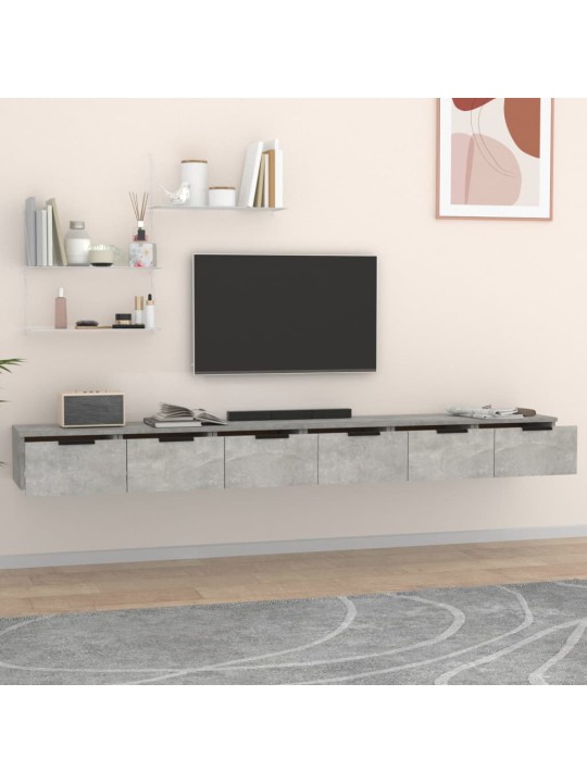 Nástěnné skříňky 2 ks betonově šedé 102 x 30 x 20 cm kompozit