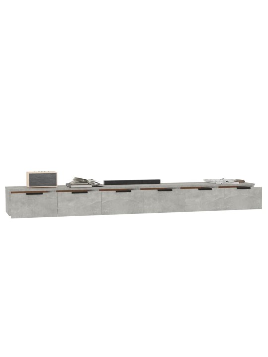 Nástěnné skříňky 2 ks betonově šedé 102 x 30 x 20 cm kompozit