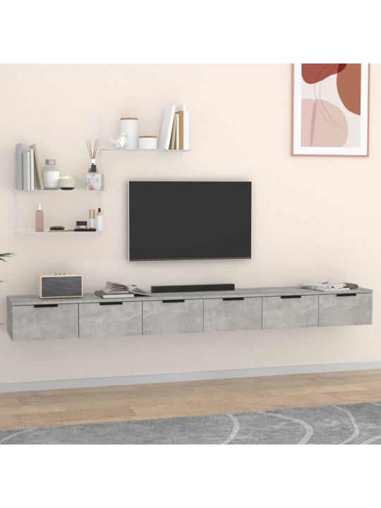 Nástěnné skříňky 2 ks betonově šedé 102 x 30 x 20 cm kompozit