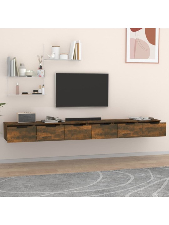 Nástěnné skříňky 2 ks kouřový dub 102x30x20 cm kompozitní dřevo
