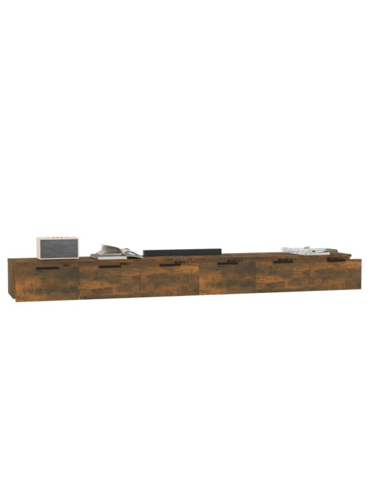 Nástěnné skříňky 2 ks kouřový dub 102x30x20 cm kompozitní dřevo