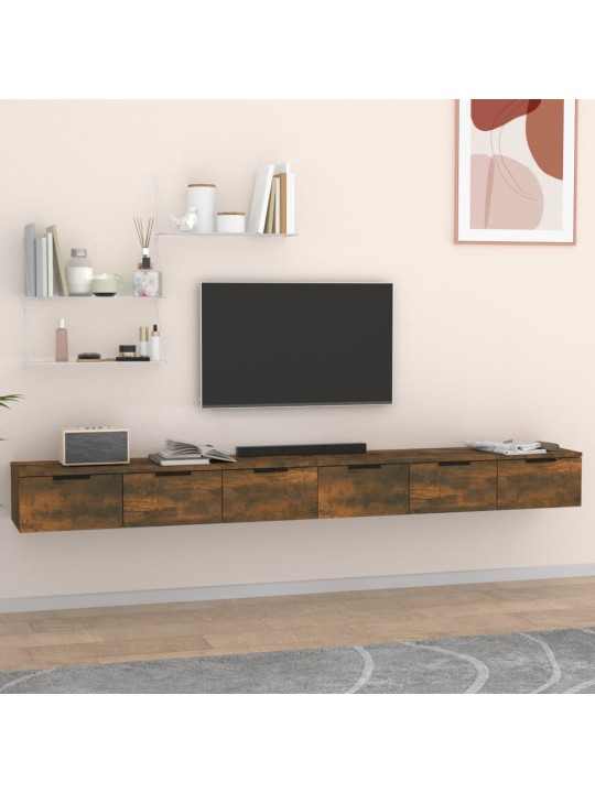Nástěnné skříňky 2 ks kouřový dub 102x30x20 cm kompozitní dřevo