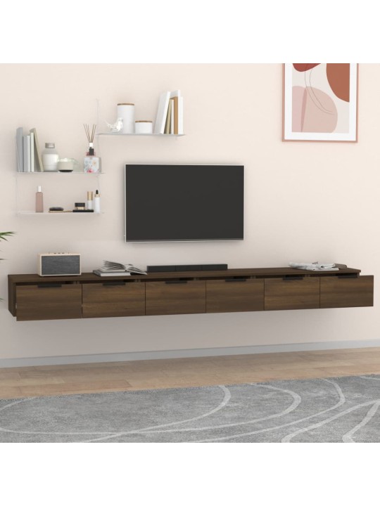 Nástěnné skříňky 2 ks hnědý dub 102x30x20 cm kompozitní dřevo